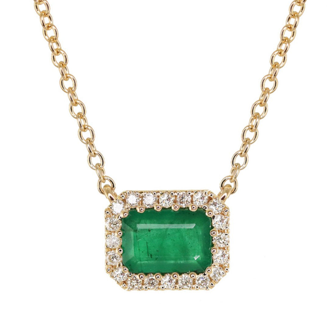 Emerald Halo Necklace