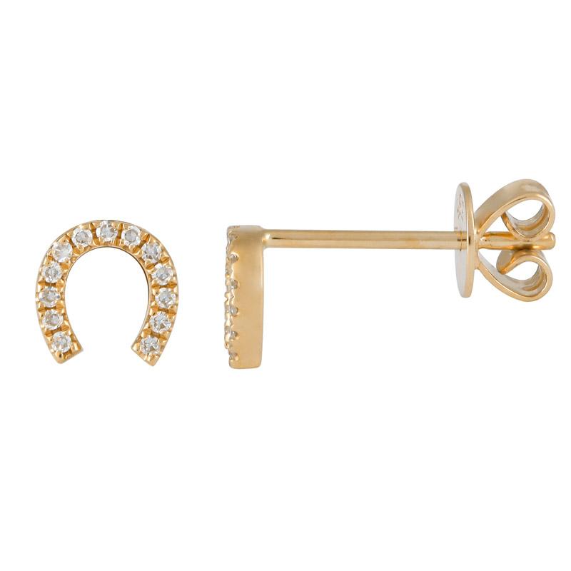 Horse Shoe Diamond Stud