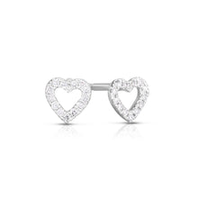 Load image into Gallery viewer, Open Heart Diamond Studs
